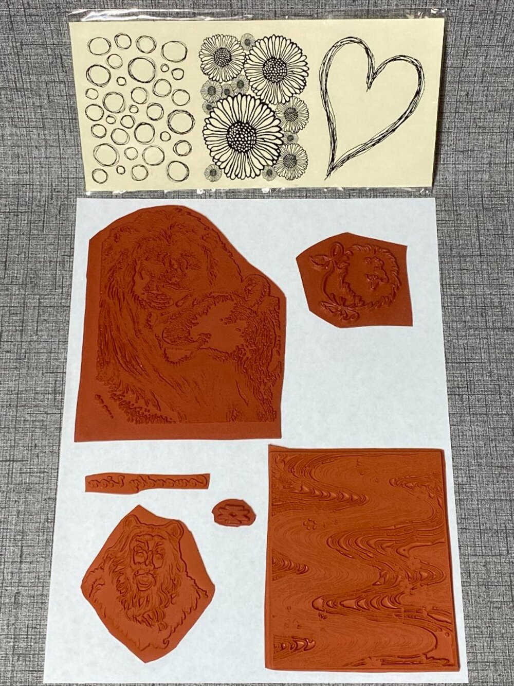 RARE UNIQUE VTG Rubber Cling Stamps Mixed Themes Cowardly Oz Lion 9pc Lot NEW
